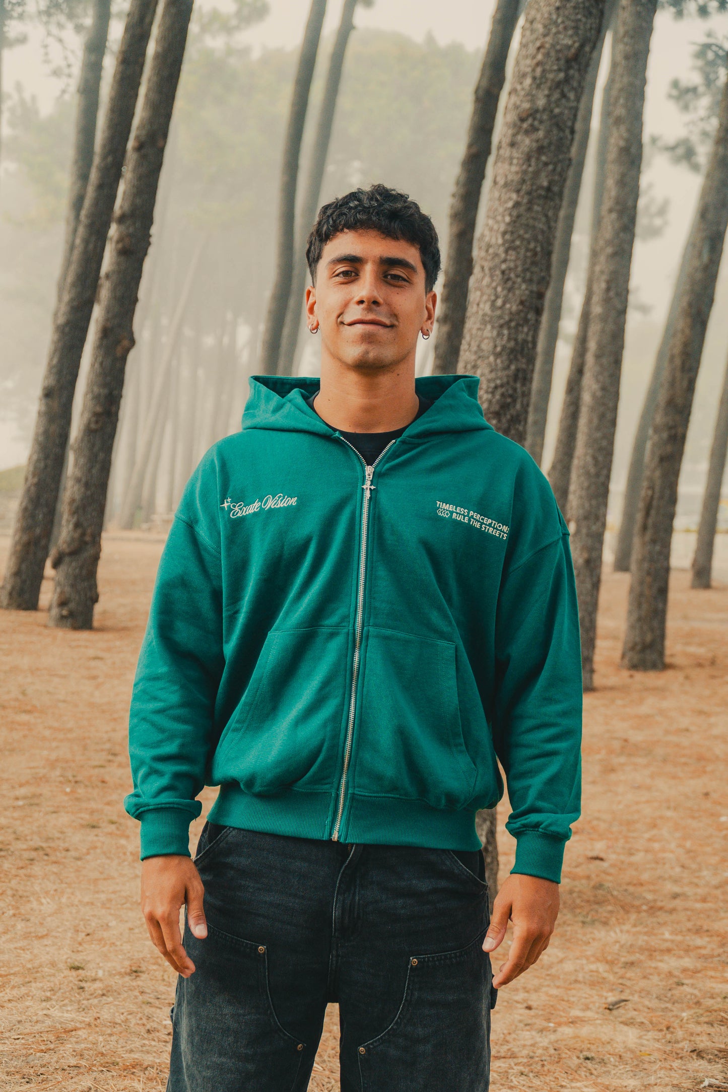STREETWISE PINE GREEN ZIP HOODIE