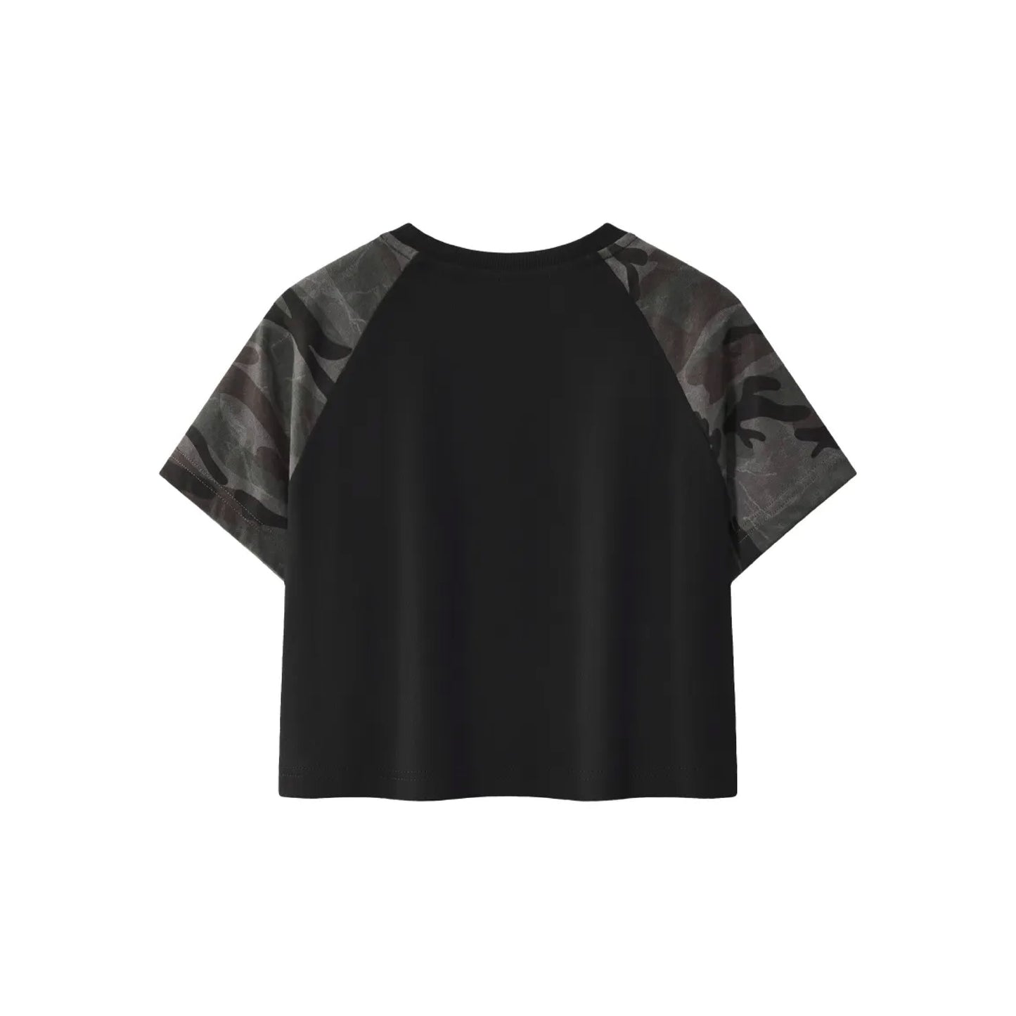 QUILL BLACK-CAMO CROP TEE