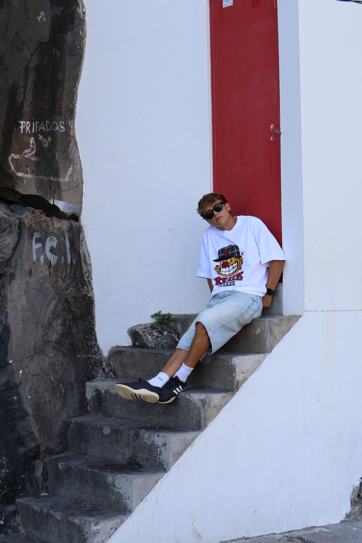 STEEZE WHITE BOXY TEE
