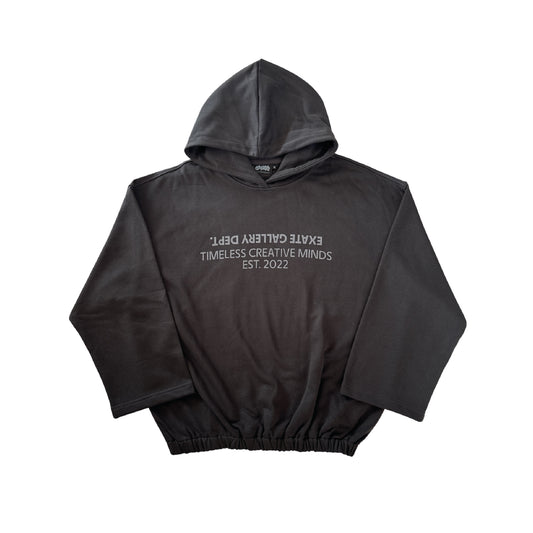 GALLERY DARK GREY BOXY HOODIE