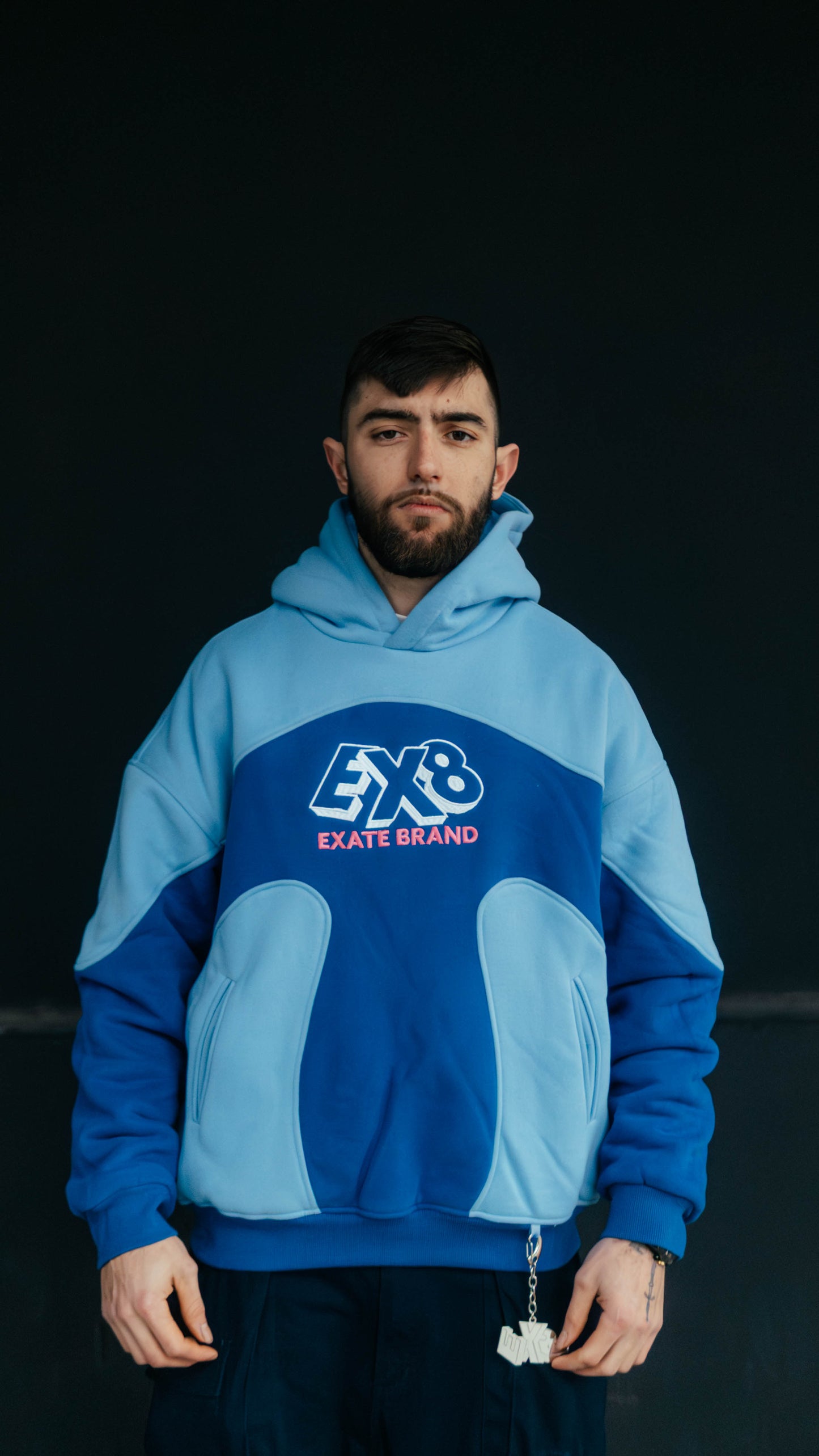 INCEPTION BLUE BOXY HOODIE