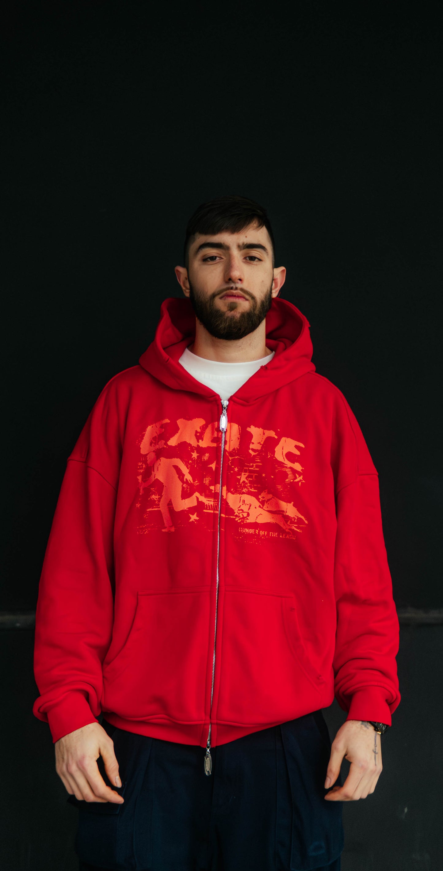 BEAST RED ZIP HOODIE