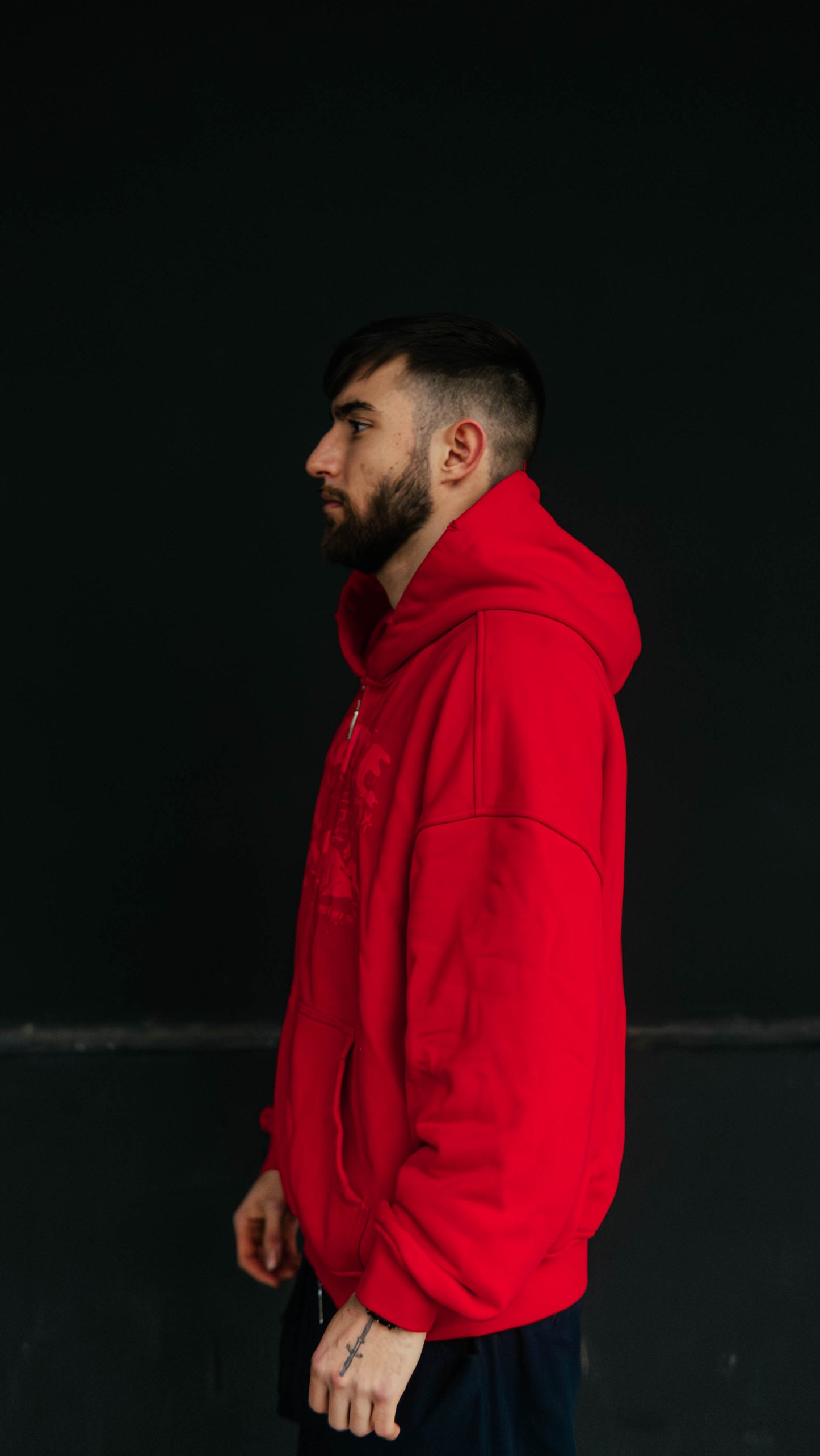 BEAST RED ZIP HOODIE