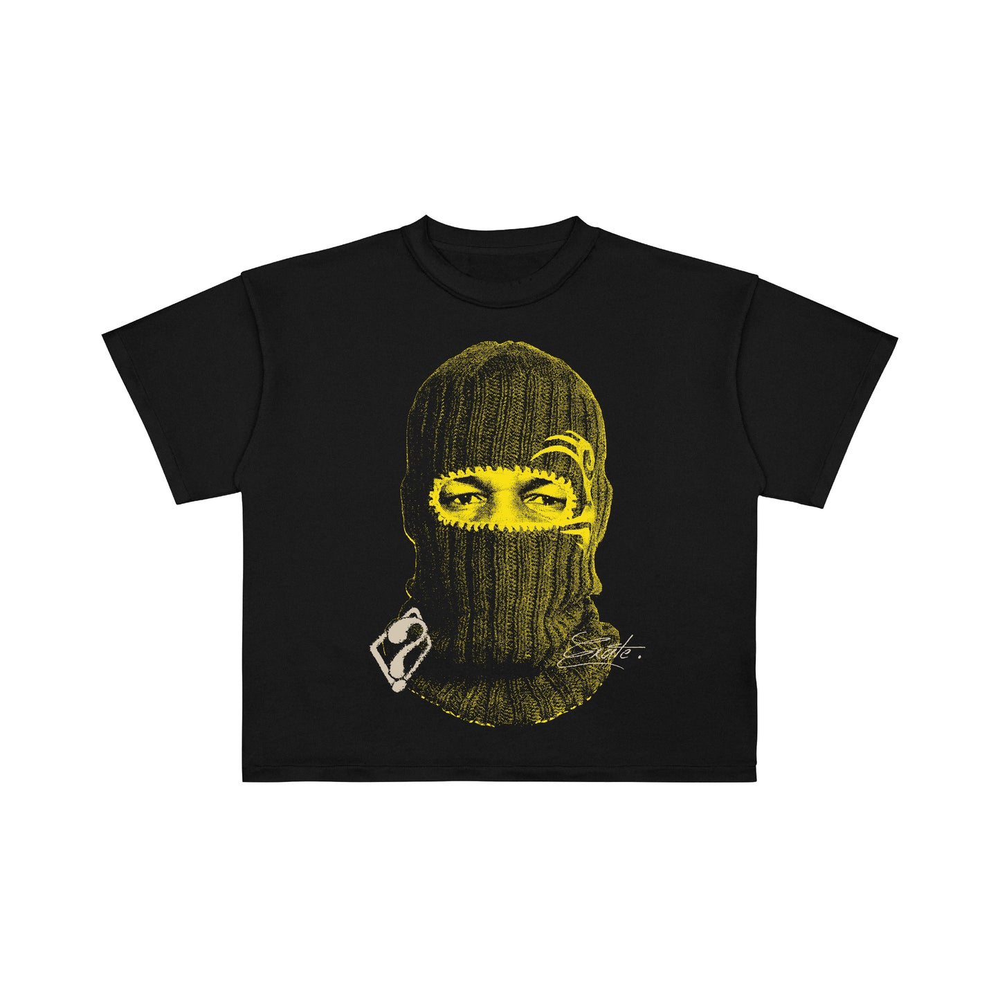 MAD MIKE BLACK-YELLOW BOXY TEE