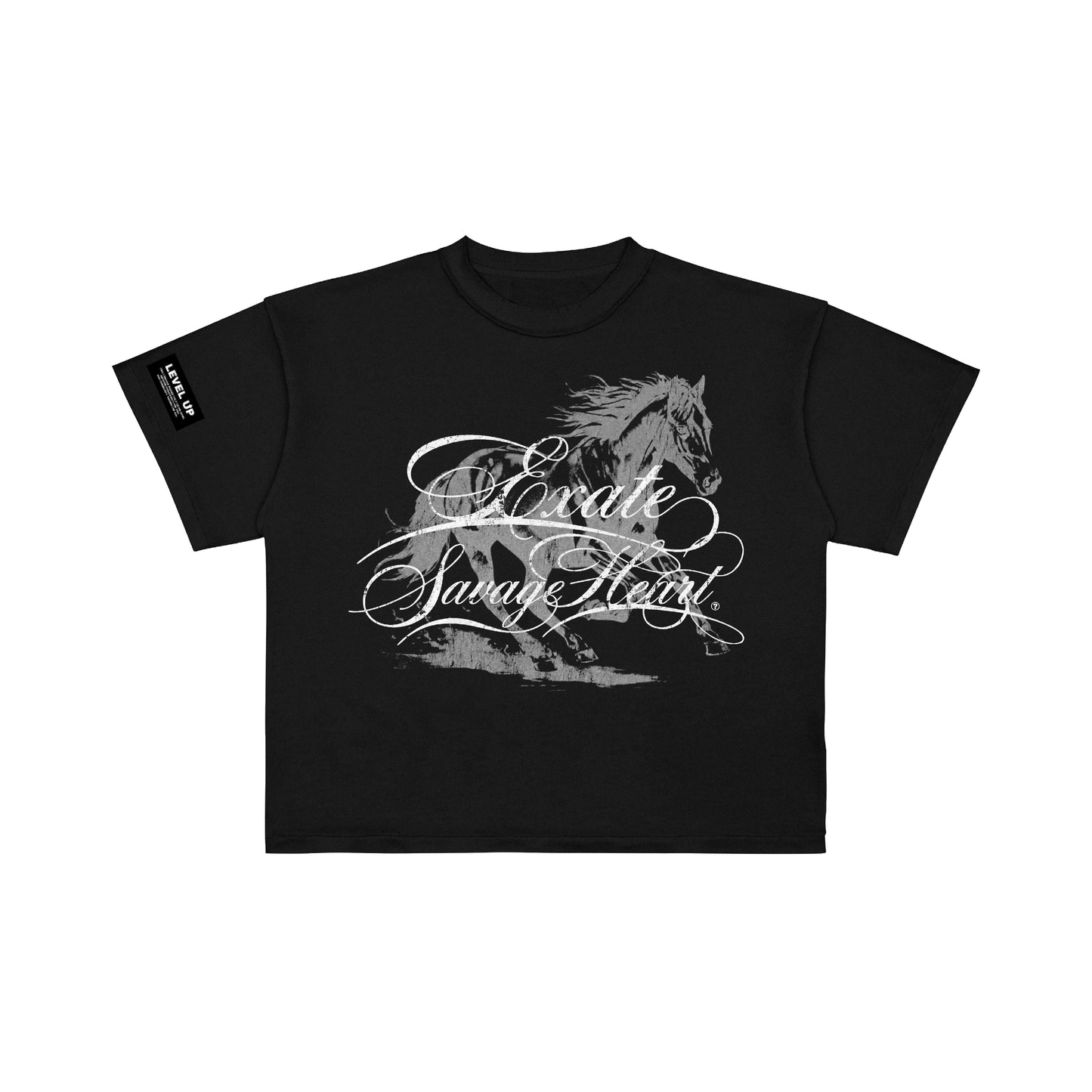 SAVAGE HEART BLACK BOXY TEE