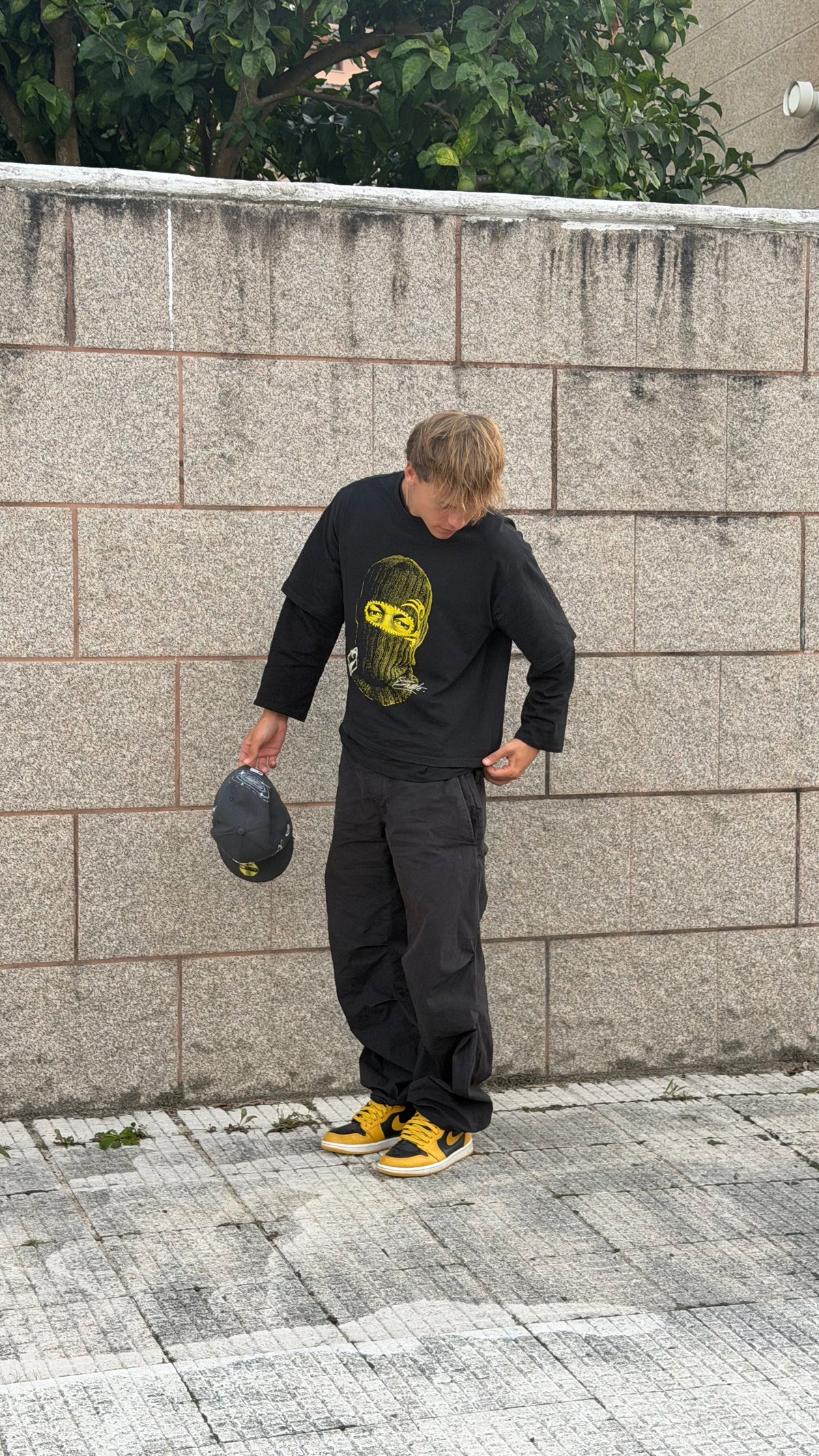 MAD MIKE BLACK-YELLOW BOXY TEE
