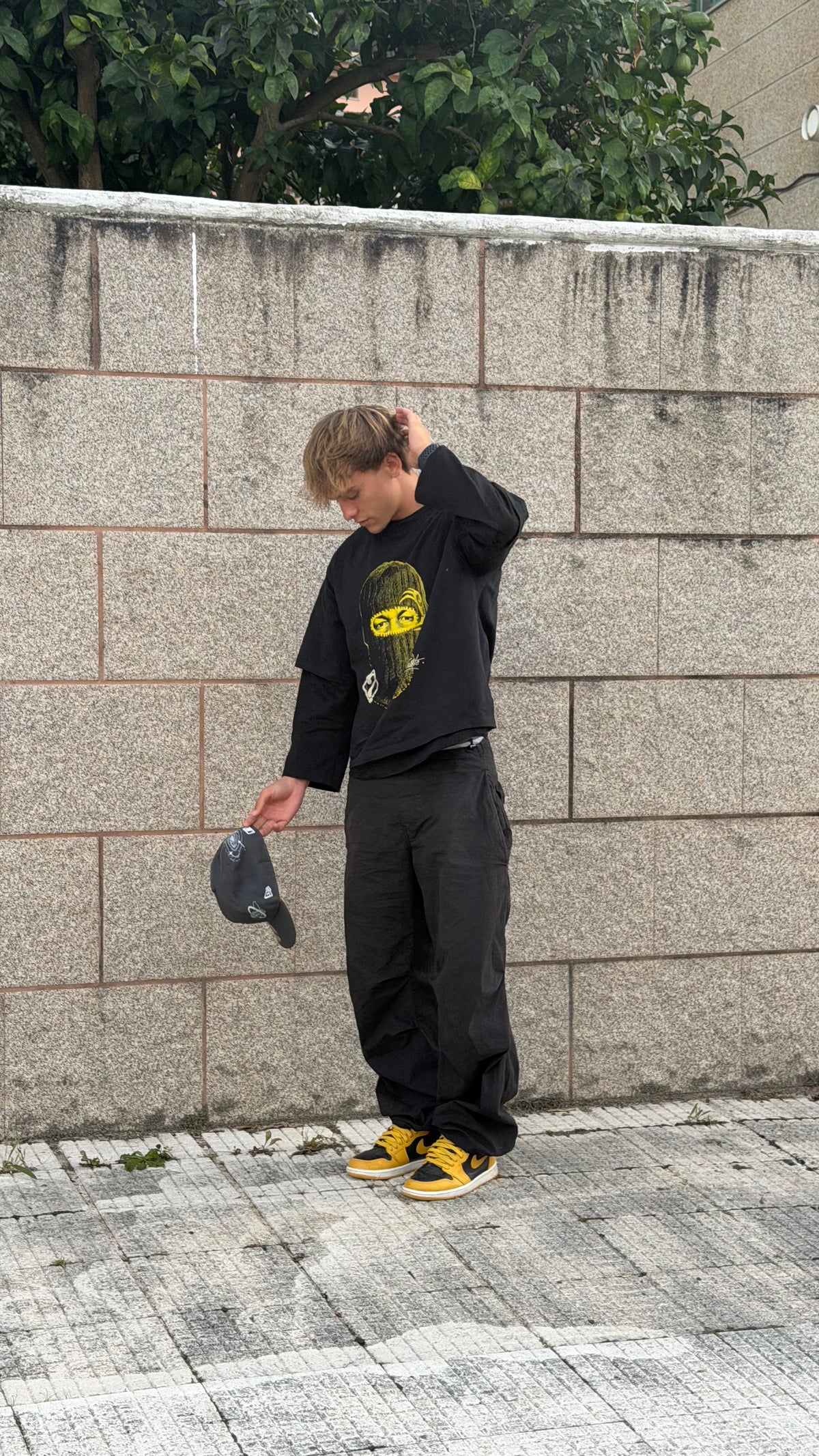MAD MIKE BLACK-YELLOW BOXY TEE