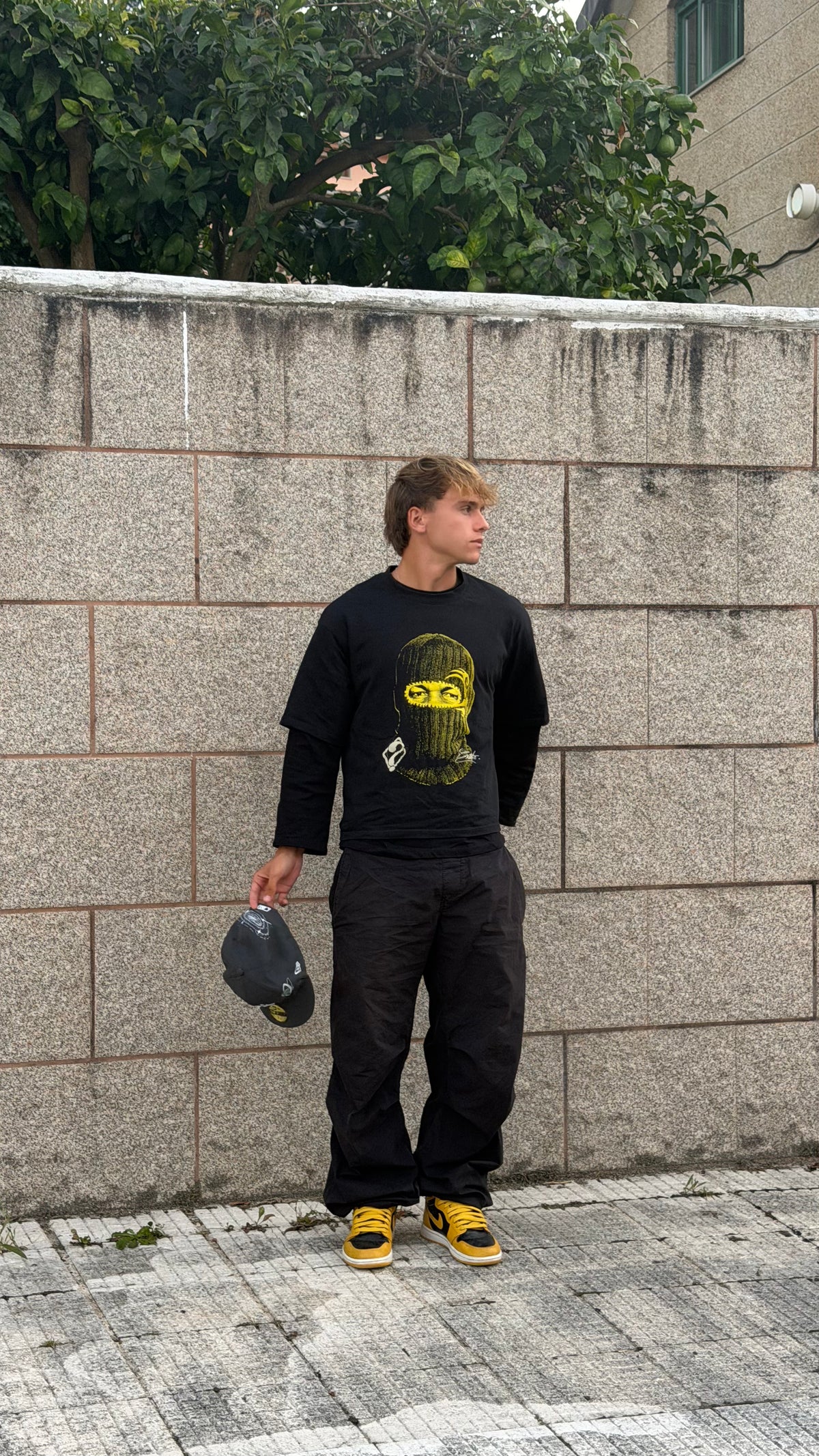 MAD MIKE BLACK-YELLOW BOXY TEE