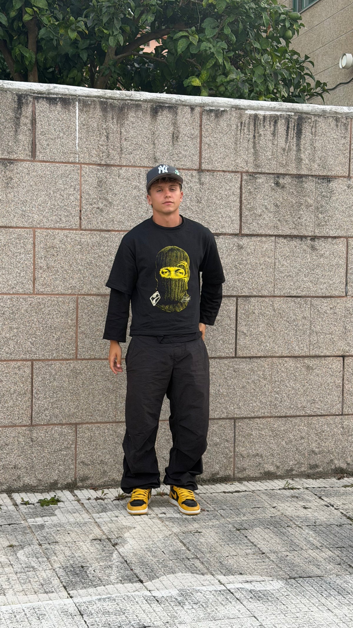 MAD MIKE BLACK-YELLOW BOXY TEE