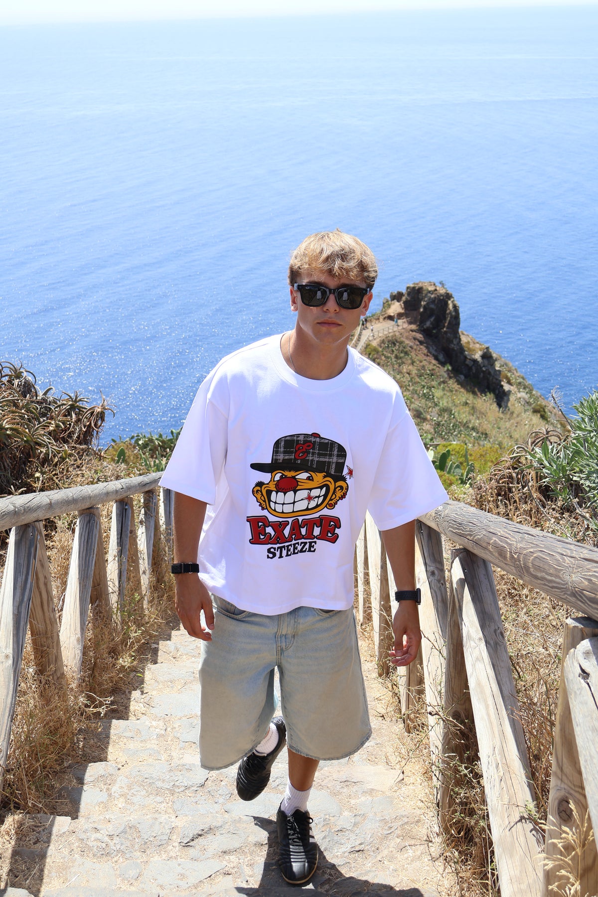 STEEZE WHITE BOXY TEE