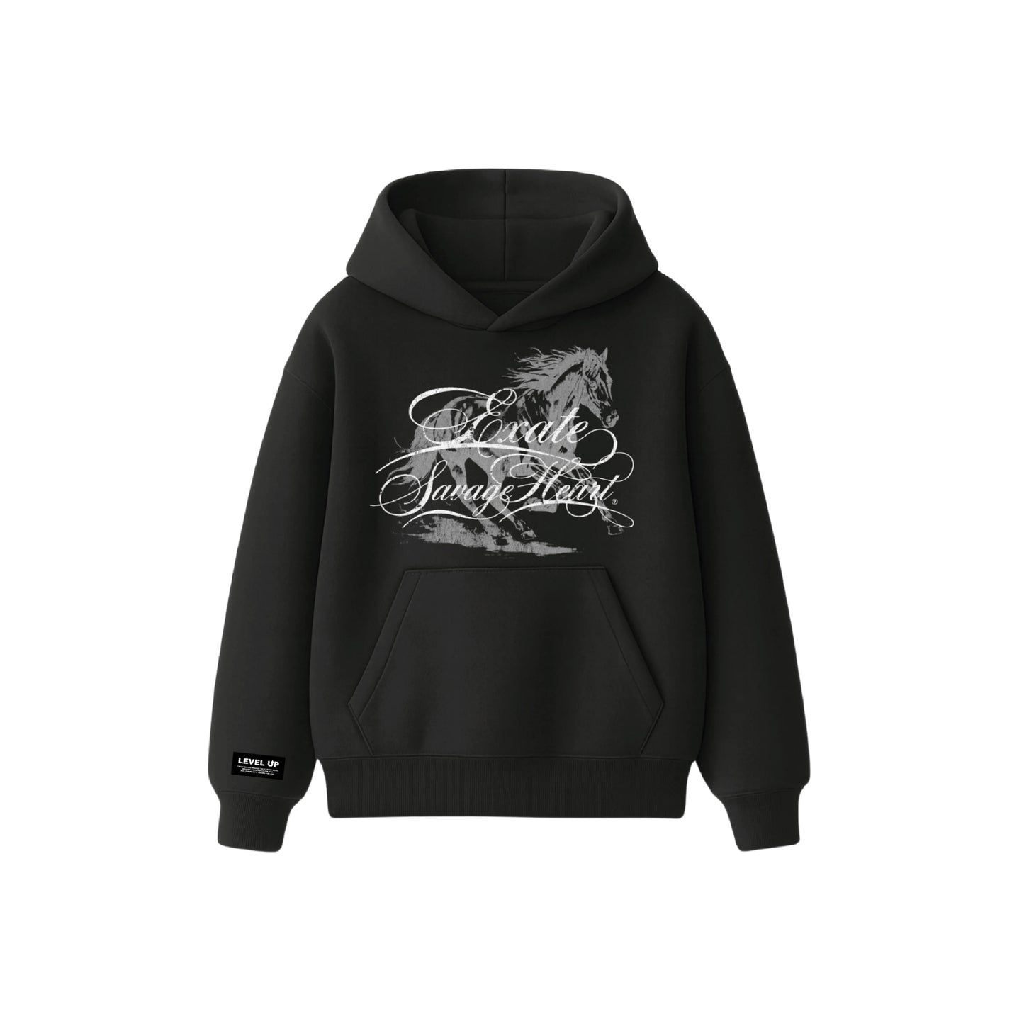 SAVAGE HEART BLACK BOXY HOODIE